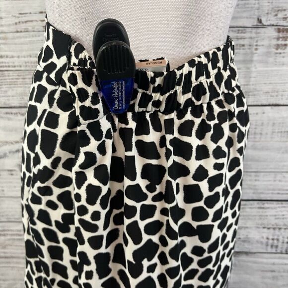 INC International Concepts Skirt sz 12 Black Ivory Giraffe High Low A Line Midi - Picture 8 of 12